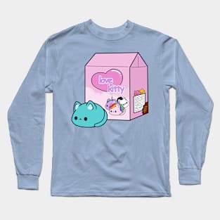 love kitty-light blue cat doll Long Sleeve T-Shirt